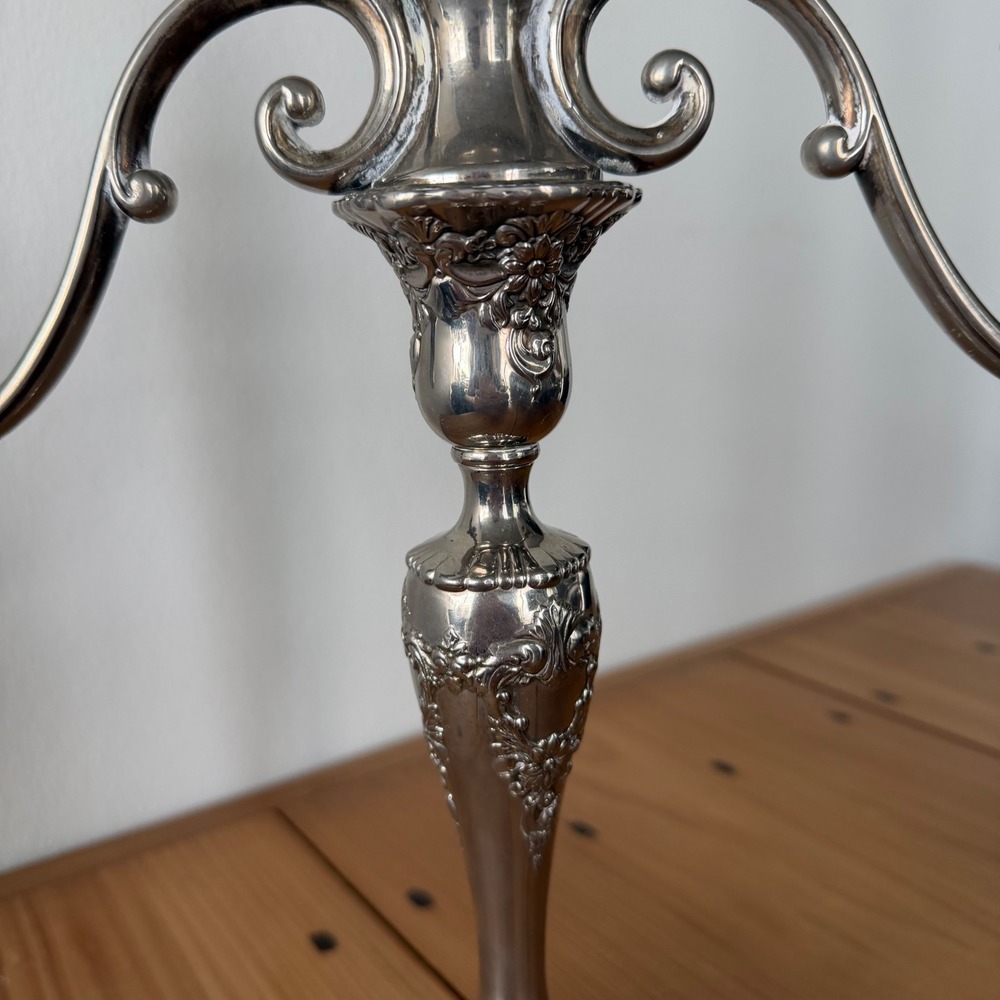 Vintage Antique Silver-Plated Victorian Style Candelabra - Picture 5 of 14